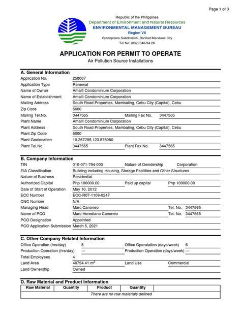 PERMIT TO OPERATE AIR (PTO) .